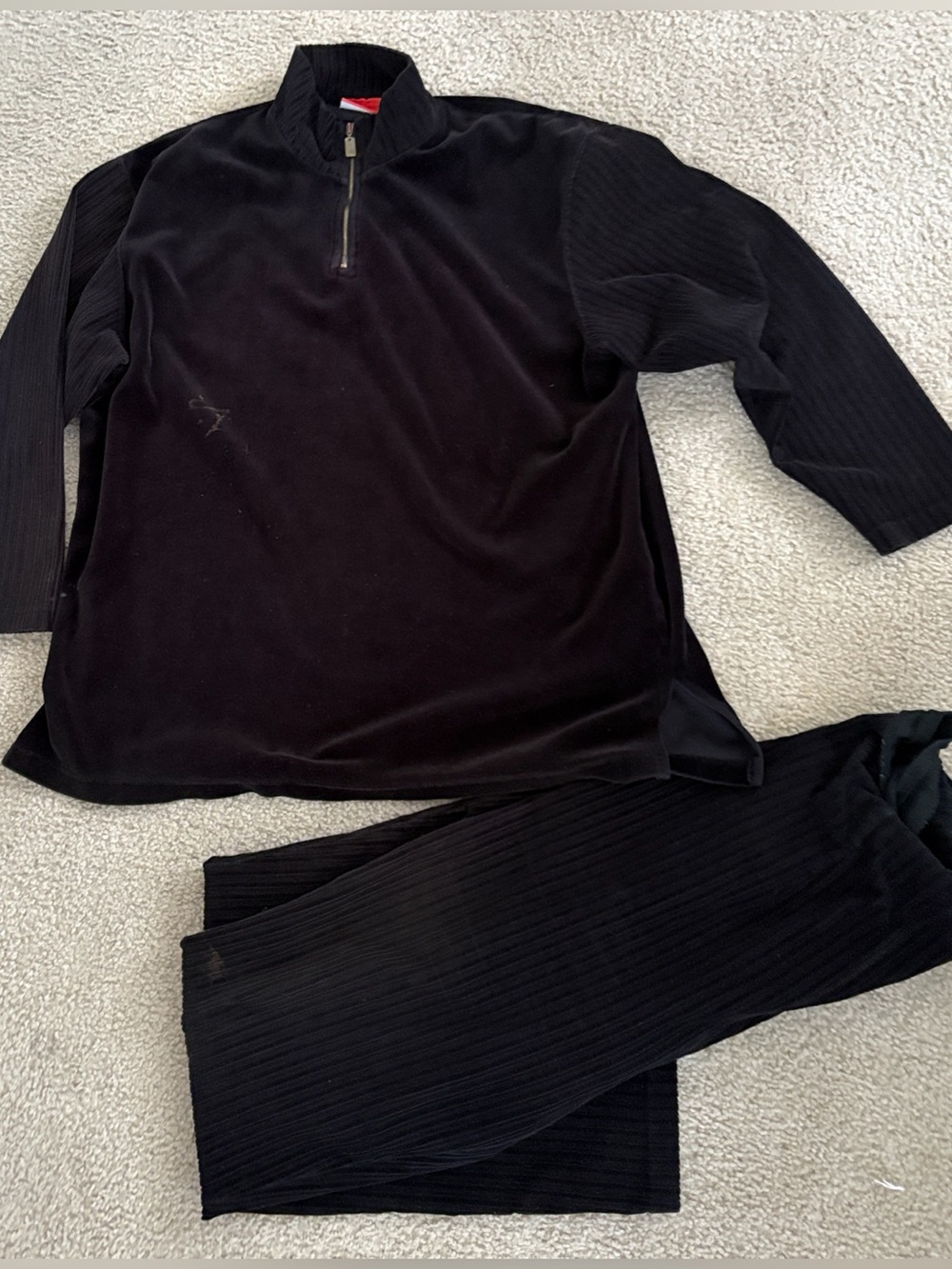 Vintage Liz Claiborne Black Velour pullover Top Sz XL